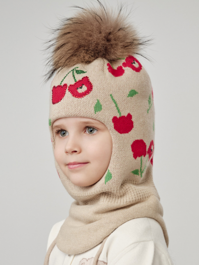 Шлем NOBLE PEOPLE, "Вишни-мишки" беж.