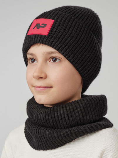 Шапка NOBLE PEOPLE Классик "Ластик 1х1" черн.