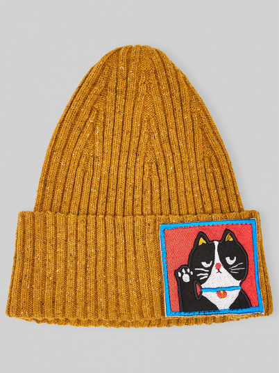 Шапка NOBLE PEOPLE Полу RnB "Вышитый шеврон" горч.