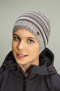 Шапка NOBLE PEOPLE цв. беж/коричневый