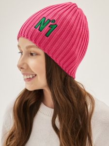 Шапка NOBLE PEOPLE, Классик "№1" цв.фуксия