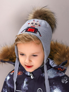 Шапка NOBLE PEOPLE цв.серо-голубой