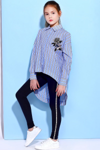 К-кт:Рубашка,Легинсы NOBLE PEOPLE голубой/черный