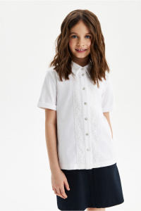 Блузка SILVER SPOON Трикотажная Короткий Рукав На Кнопках